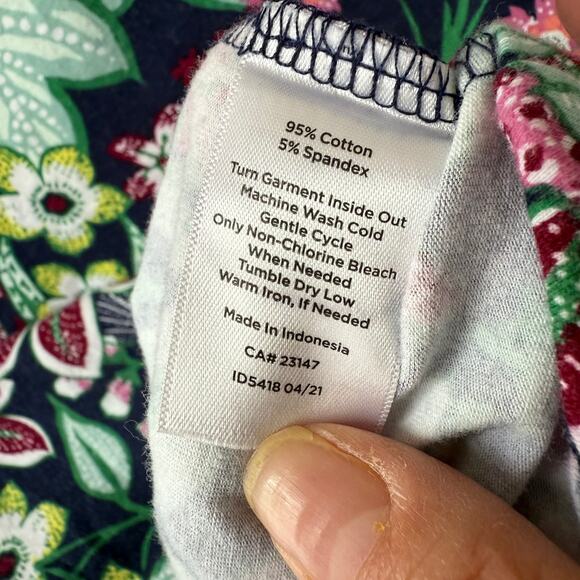 Talbots Tee Size S/P Blue floral - Picture 5 of 9